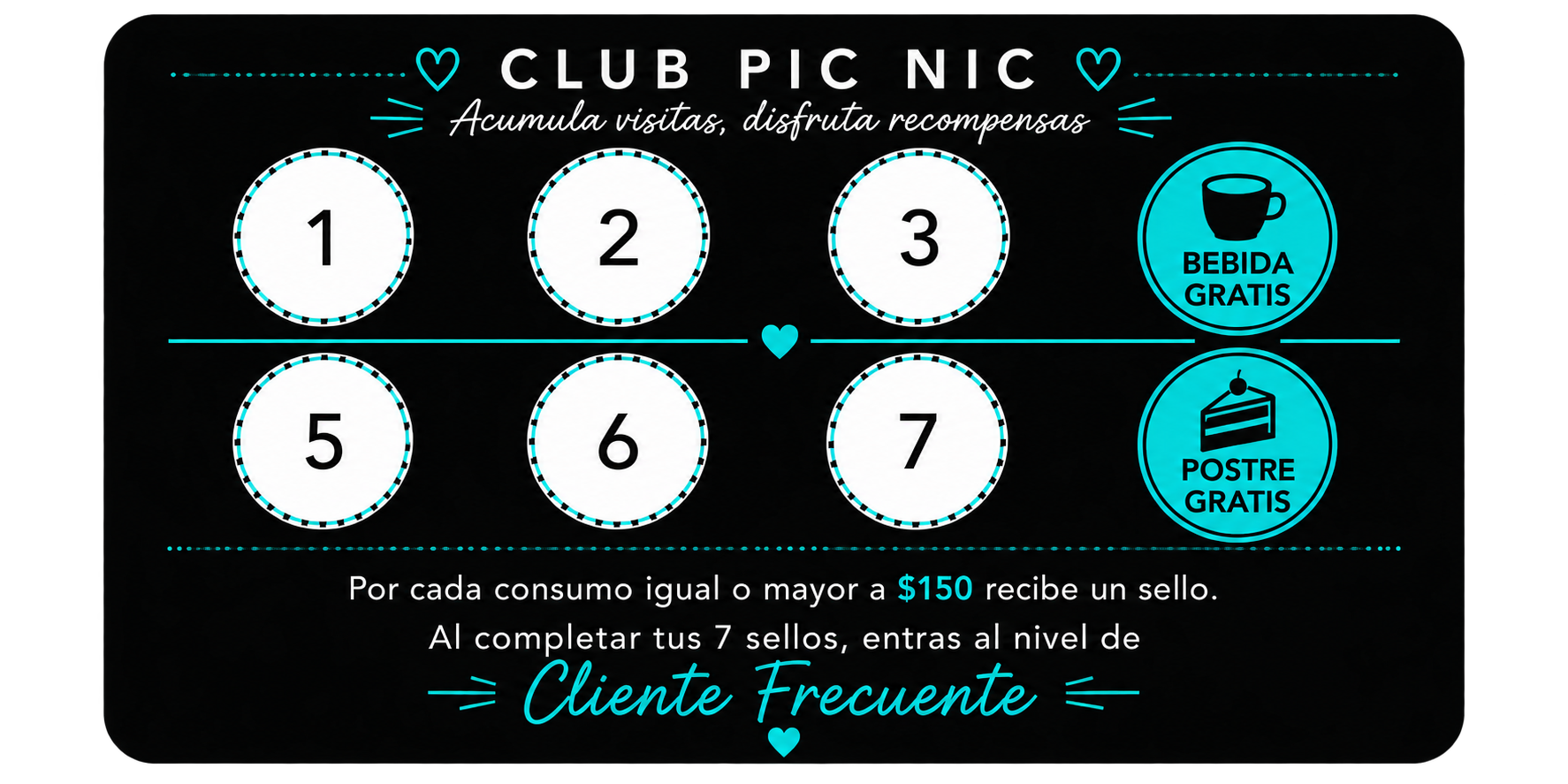 Tarjeta de Cliente Frecuente PIC NIC reverso